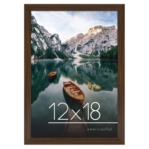 Americanflat 12x18 Walnut Picture Frame - Composite Wood with Shatter Resistant Glass - 1 of 4