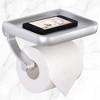 Unique Bargains Phone Shelf Aluminum Alloy Matte Toilet Paper Holder - 3 of 4
