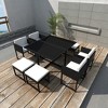 vidaXL Outdoor Dining Set Black Powder-coated steel frame 8-seater - 2 of 4