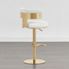 Spruce&Spring Modern Adjustable Swivel Bar Stools Set Back and Arched Footrest, Set of 2, Preal, Gold - 4 of 4