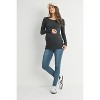 Hello Miz Women's Scoop Neck Long Sleeve Ribbed Maternity Top - 4 of 4
