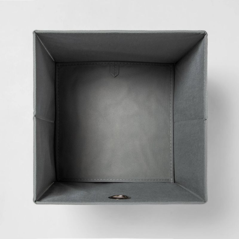 11&#34; Fabric Bin Bundle 4pk Gray - Room Essentials&#8482;: Cube-Shaped Organizer, Metal Accents, Folds Flat, 5 of 6