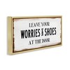 Stupell Industries Worries & Shoes At Door Phrase Floating Frame Canvas Art - 2 of 4