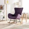 NicBex Teddy Fabric Glider Rocking Chair,Upholstered Nursery Rocking Chairs with High Backrest and Armrests,Nursing Chair for Bedroom - 2 of 4