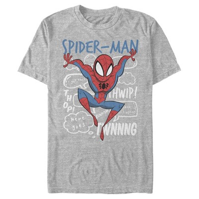 Men's Marvel Spider-man Cartoon Bubbles T-shirt : Target