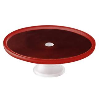 Elle Decor Glass Cake Plate Stand, Frosted Glass Pedestal Perfect for Cakes & Desserts