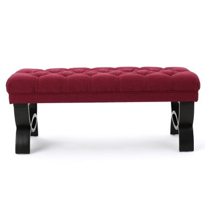 GlasFlength Ottomans and Benches Foot Rest Bedroom Bench Storage Ottoman Bench Upholstered Bench for Living Room, Red, 41"*17.25"*16.75"