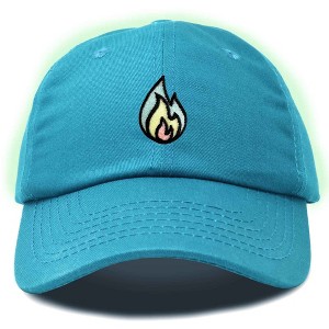 Dalix Fire Embroidered Lit Flame Dad Hat Cotton Baseball Cap Adjustable Mens - 1 of 4