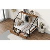 Streamdale Full Size Metal Frame Platform Bed with Clothes Rack, Storage Shelves and 2 Drawers, Black - 4 of 4