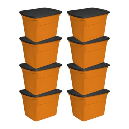 Orange Small Plastic Storage Bin