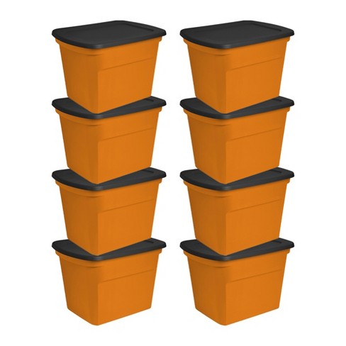 Sterilite 18 Gallon Storage Tote - Orange / Black, 18 gal - Kroger