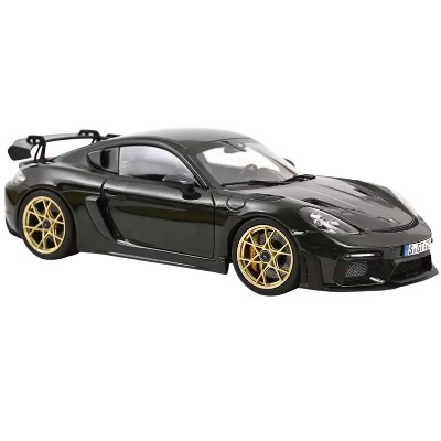2023 Porsche Cayman GT4 RS Weissach Pack Brewster Green with Carbon Hood 1/18 Diecast Model Car by Norev