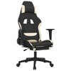vidaXL Massage Gaming Chair with Footrest, Black and Cream, Fabric - 2 of 4