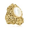 Ross-Simons Mother-Of-Pearl Floral Filigree Ring in 18kt Gold Over Sterling - 4 of 4