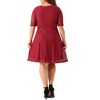 Agnes Orinda Women's Plus Size V Neck Swing Cocktail Wedding Midi Lace A-Line Dress - 4 of 4