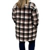 Women's Plaid Flannel Shirt Coat - Vanilla Sky - 3 of 3