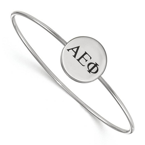 Black Bow Jewelry Sterling Silver Alpha Epsilon Phi Greek Life Bangle Bracelet 6 Inch - image 1 of 3