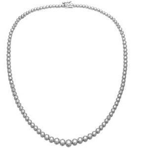 Guili 14K Gold-Plated CZ Graduated-Size Tennis Chain Necklace in White or Gold—Glamorous, Dazzling, and a Must-Have Jewelry Essential. - 1 of 2