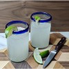Dos Sueños Mexican Hand Blown Glassware Combo Set - Blue Rim Tumblers and Drinking Glasses - 4 of 4