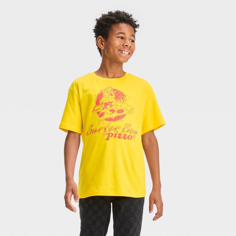 Boys&#39; Surfer Pizza Short Sleeve Graphic T-Shirt - art class&#8482; Yellow, 1 of 5