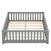 Okak Solid Pine Floor Bed Twin/Full/Queen Size,Bed Frame with Safety Guardrails and Door, Modern Kids Bed for Bedroom & Nursery - 4 of 4