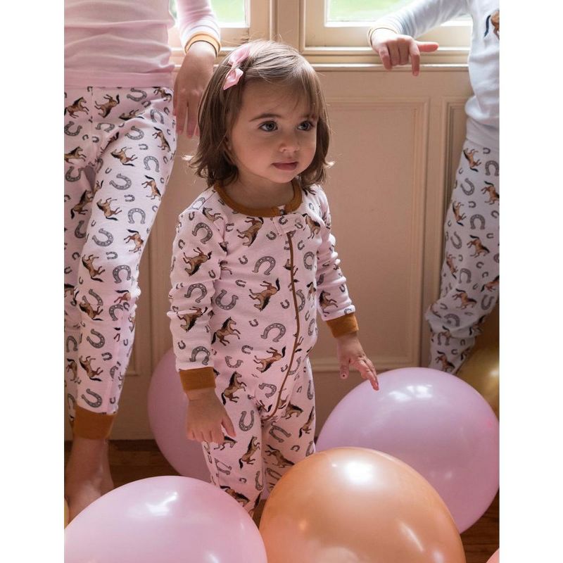Leveret Footed Sleeper Cotton Girls Pajamas, 2 of 4