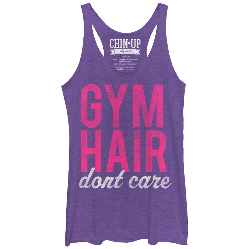 Women's CHIN UP Hair Don't Care Racerback Tank Top, 1 of 4