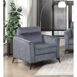 Microfiber Upholstered Accent Chair with Attached Cushions and Modern Living Room Style - 1 of 4