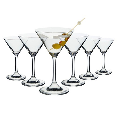 True Manhattan Martini Glass, Set of 4 Crystal Cocktail Coupes, Clear  Glass, Dishwasher Safe, Holds 12 oz