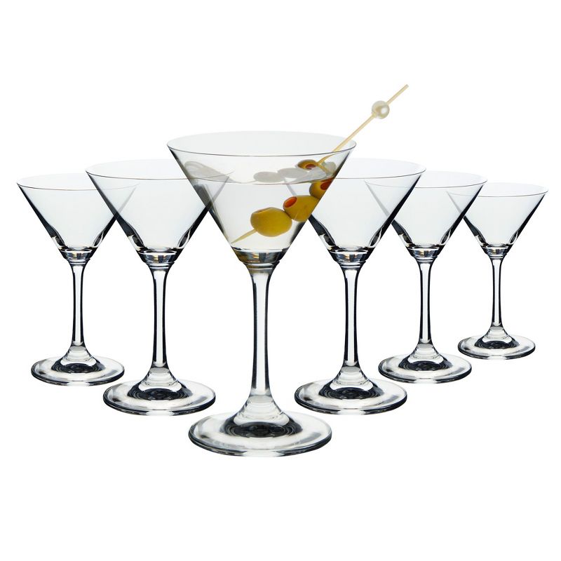 Juvale 5oz Martini Glasses Set of 6 for Bar Accessories, Cocktail Stem Glasses, 1 of 9