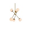 Elegant Lighting Axl 24 inch pendant in brass with white shade - 3 of 4