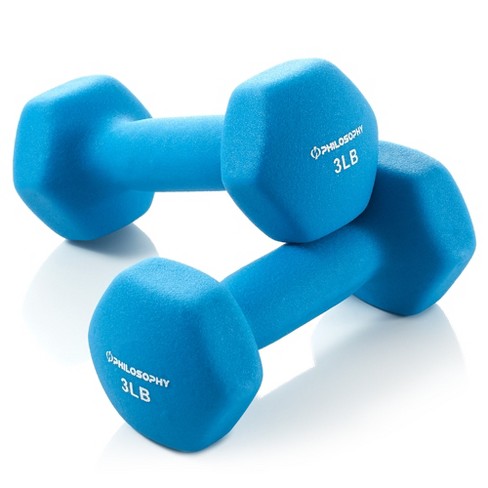 Philosophy Gym Neoprene Dumbbell Hexagon Hand Weights, 3 Lb Pair