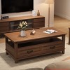 Farmhouse Coffee Table with Drawers, 47.2" Center Table Rustic Coffee Tables - 3 of 4