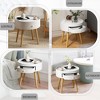 NicBex 14.96"Nightstand with Storage Drawers,Mid-Century End Table with Metal Handles for Bedroom,Living Room - 4 of 4