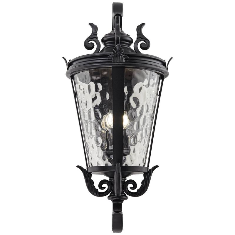 John Timberland Casa Marseille Vintage Rustic Outdoor Wall Light Fixture Textured Black 36" Clear Hammered Glass for Post Exterior Barn Deck House, 5 of 9