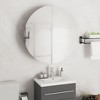 vidaXL Cabinet Bathroom Wall Vanity Mirror Cabinet with Round Mirror and LED - Gray 21.3" x 21.3" x 6.9" - 2 of 4