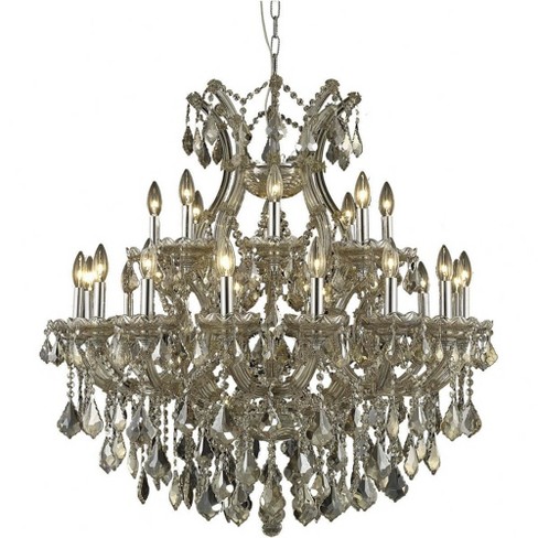 Elegant Lighting Maria Theresa 24 - Light Chandelier In Golden Teak ...