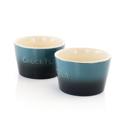 Crock Pot Artisan 2 Piece 8 Ounce Stoneware Ramekin Set in Blue