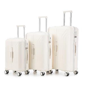 Lyngins 3-Piece Vertical Stripe Family Hardside Luggage Set – 20" Carry on Luggage, 24" & 28" Spinner Suitcases, Waterproof Anti-Scratch ABS Shell - 1 of 4