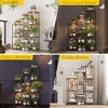 4-Tier Wooden Plant Stand with Grow Light - Indoor Ladder Shelf for Living Room, Balcony or Corner - Carbonized Wood & Space-Saving - 2 of 4