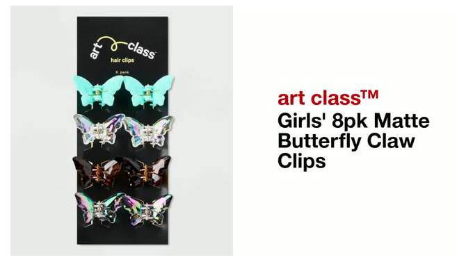 Girls&#39; 8pk Matte Butterfly Claw Clips - art class&#8482;, 2 of 6, play video