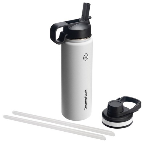 Thermoflask 24oz Insulated Stainless Steel Bottle 2 In 1 Chug And Straw Lid  White : Target