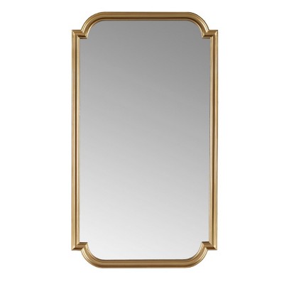 GlasFlength Decorative Wall Mirrors Wall Art Rectangle Mirror Vanity Mirror Accent Mirror Metal Frame Mirror for Living Room, Gold, 38"*1"*21.25"