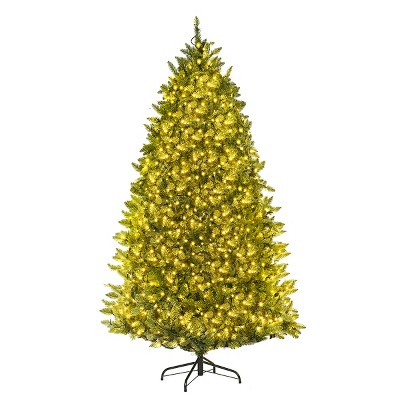 Tangkula 6'Artificial Green PVC Christmas Fir Tree w/ Metal Stand and 650 LED Lights