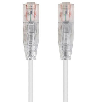 Monoprice Cat6 Ethernet Patch Cable - 1 feet - White | Snagless RJ45 Stranded 550MHz UTP CMR Riser Rated Pure Bare Copper Wire 28AWG - SlimRun Series