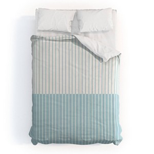 Deny Designs 3pc Full/Queen Colorblock Lines Comforter and Pillow Sham Set Blue: Abstract Pattern, Non-Woven, Machine Washable - 1 of 4