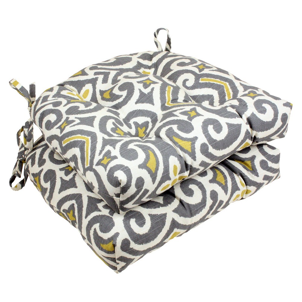 UPC 751379484082 product image for Gray New Damask Reversible Chair Pad (Set Of 2) (16