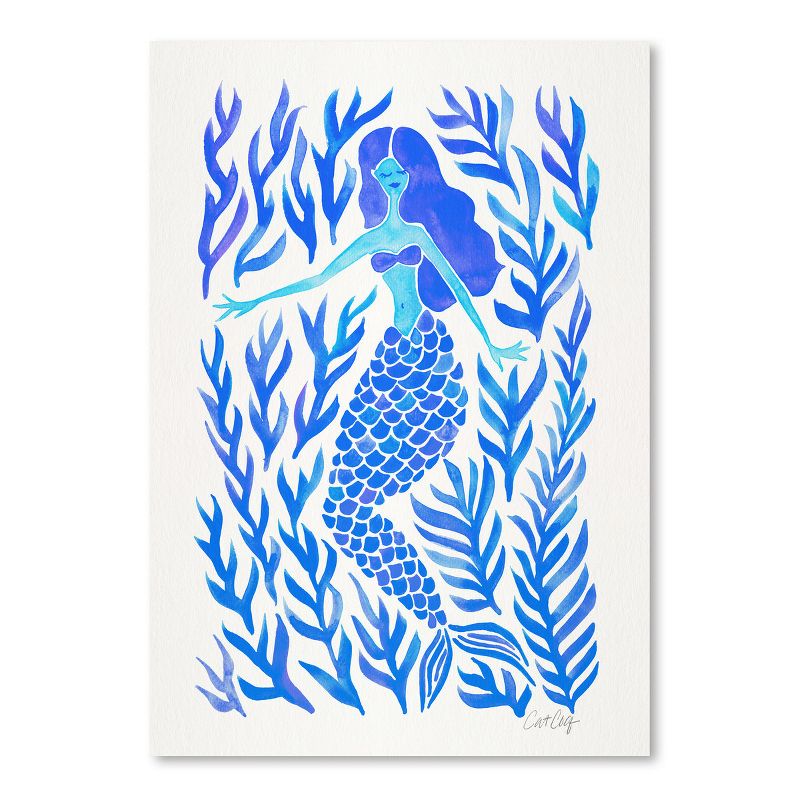 Americanflat Minimalist Animal Kelp Forest Mermaid Blue By Cat Coquillette Poster Art Print, 1 of 9