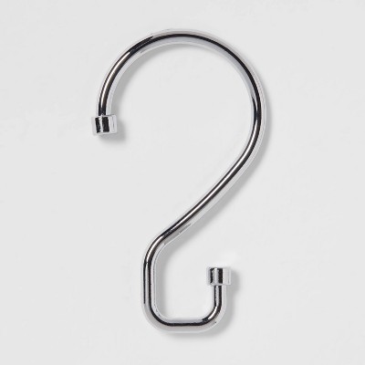 S Hook without Roller Ball Shower Curtain Rings Chrome - Made By Design&#8482;