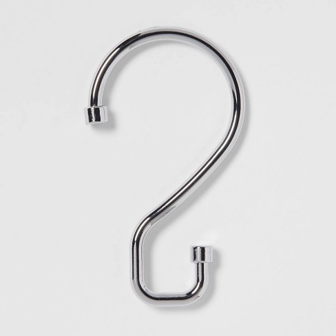 S Hook Without Roller Ball Shower Curtain Rings Chrome - Made By